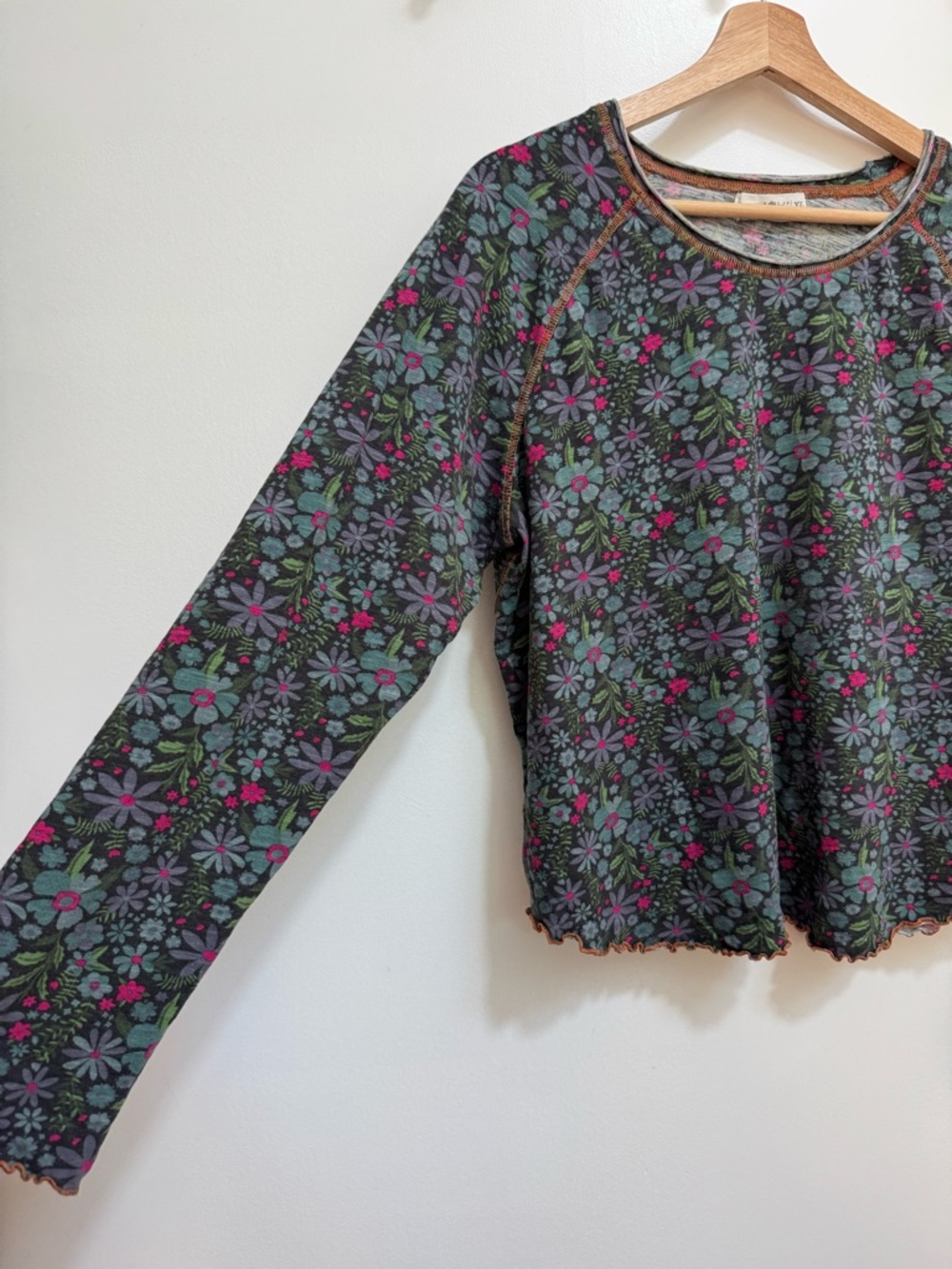 Natural Life Lily Cotton Floral Long Sleeve Tee Shirt Women’s XL Boho Elevated - Picture 6 of 12
